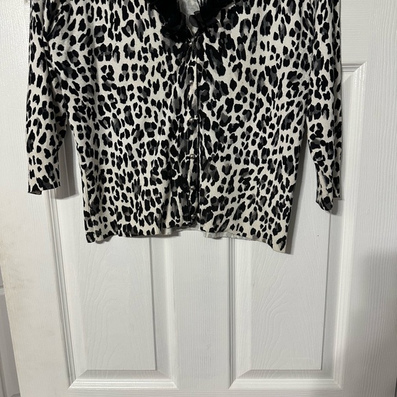 White House Black Market Animal Print Button Front Cardigan Sweater - Picture 3 of 16